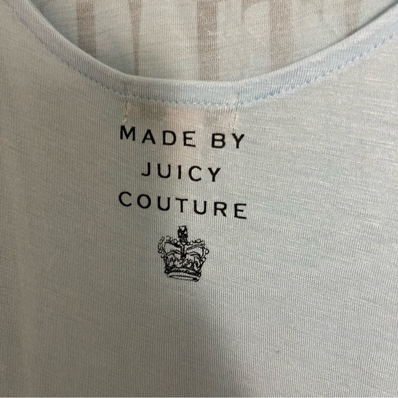 Juicy Couture NWT Light Blue Graphic Short Sleeve T-Shirt Size Large Y2K Casual - Picture 4 of 8